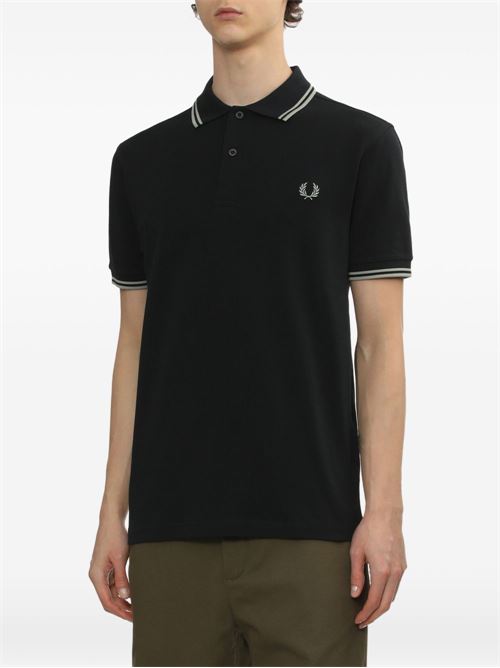Polo uomo M3600  manica corta navy/verde FRED PERRY | M3600T73
